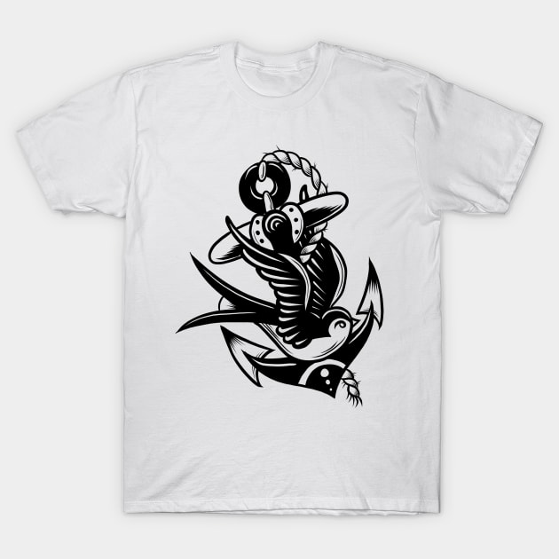 Bird and anchor T-Shirt by Adorline